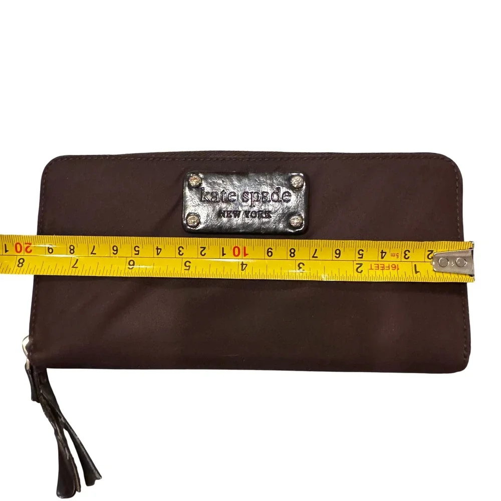 Kate‎ Spade New York Brown Nylon Zip Around Wallet Organizer preloved